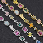 Gold-Plated Gemstone Necklace
