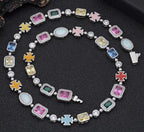 Gold-Plated Gemstone Necklace