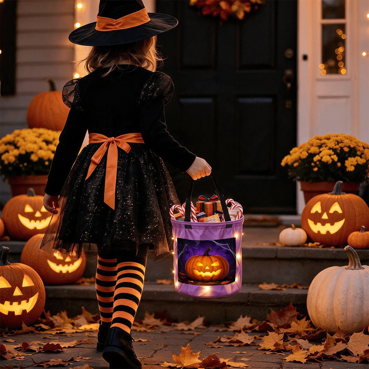 Light Up Halloween Basket