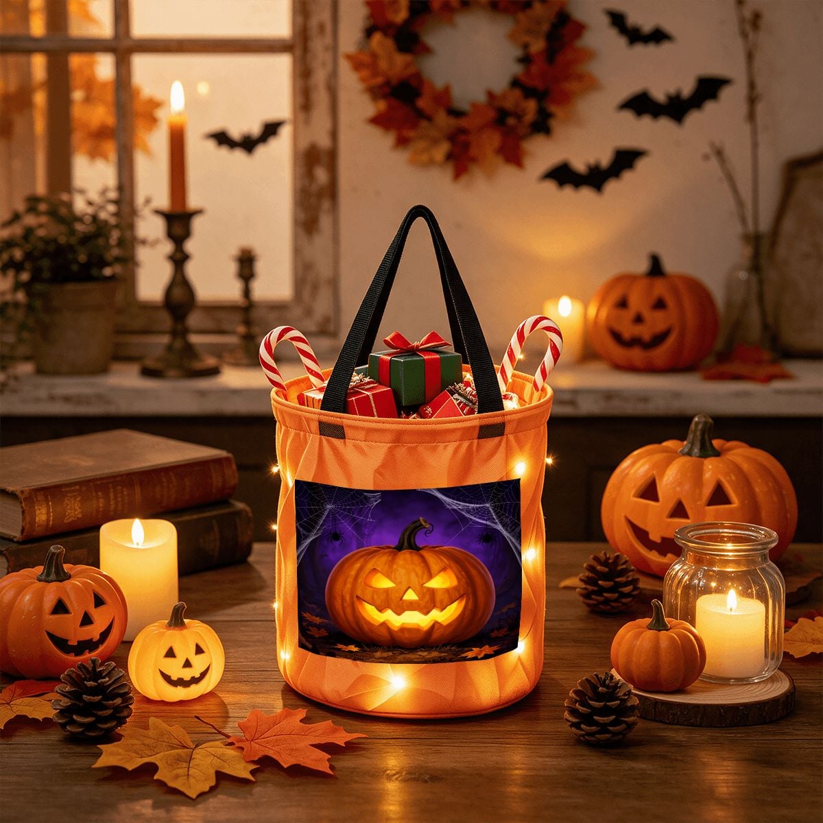 Light Up Halloween Basket