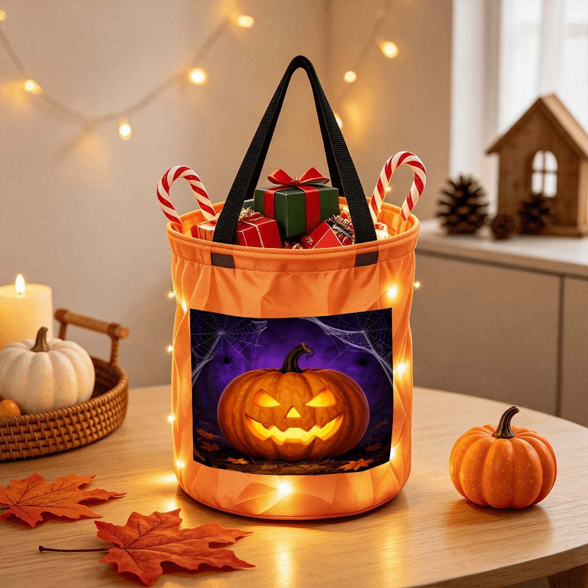 Light Up Halloween Basket