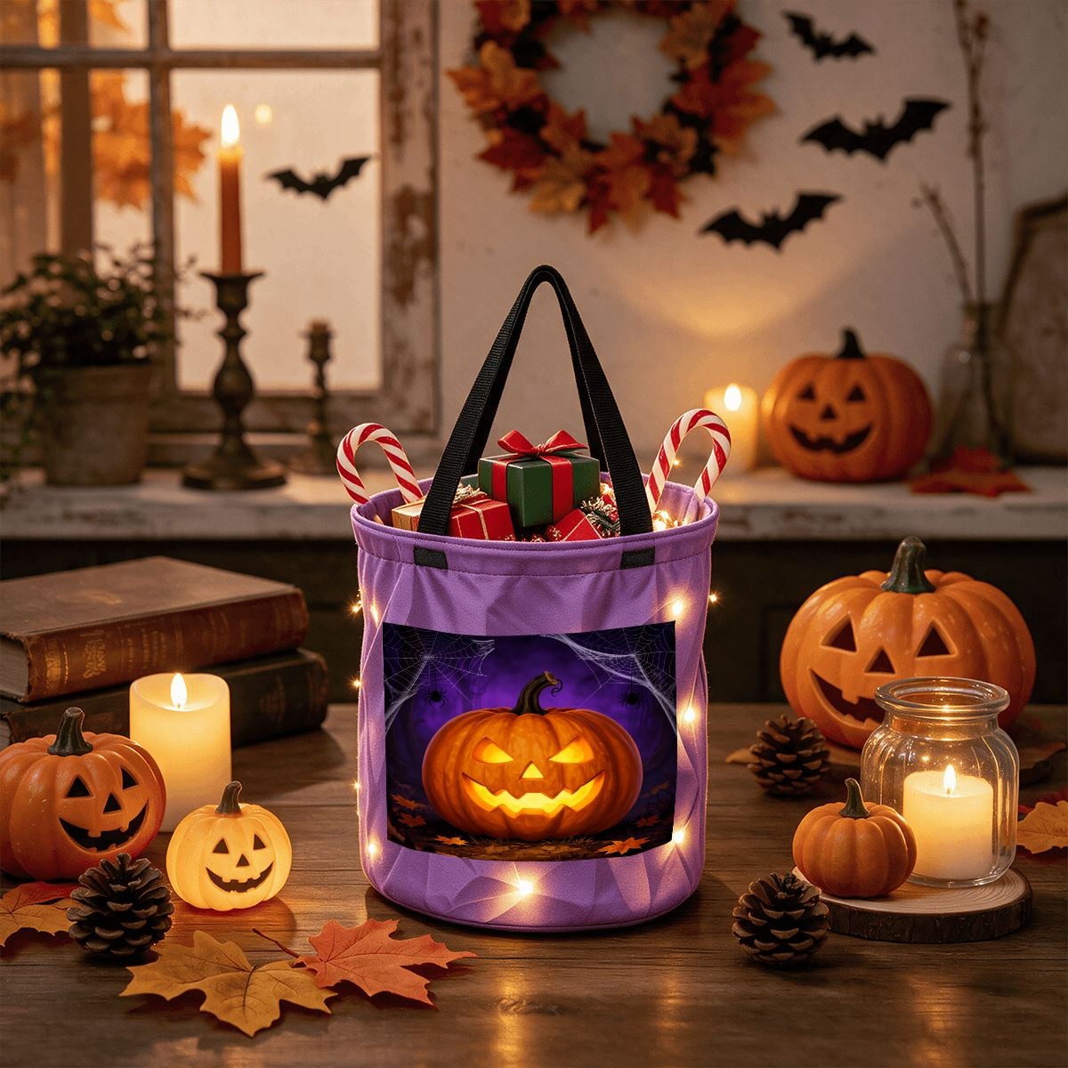 Light Up Halloween Basket